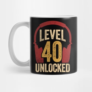 Level 40 Unlocked Video Gaming Gamer Birthday Gift Mug